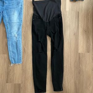 Pink blush maternity ripped jeans black size 28